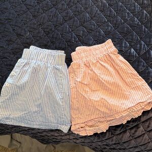 Jolie Blue and Pink Striped Women Shorts